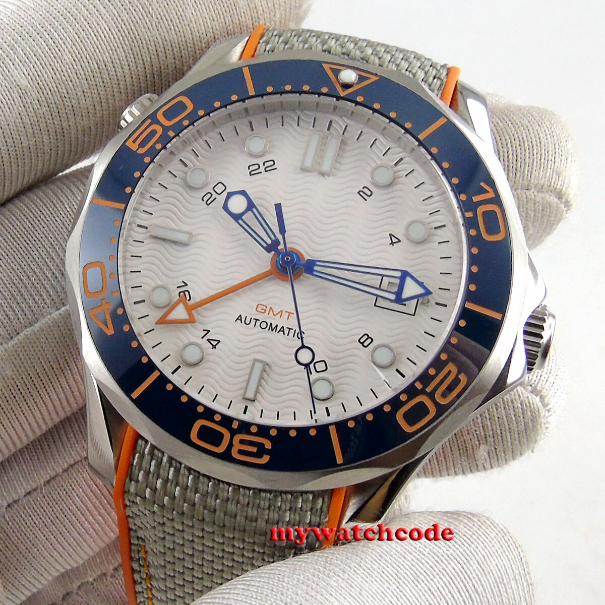 41mm sterile white dial GMT sapphire glass ceramic bezel automatic mens watch