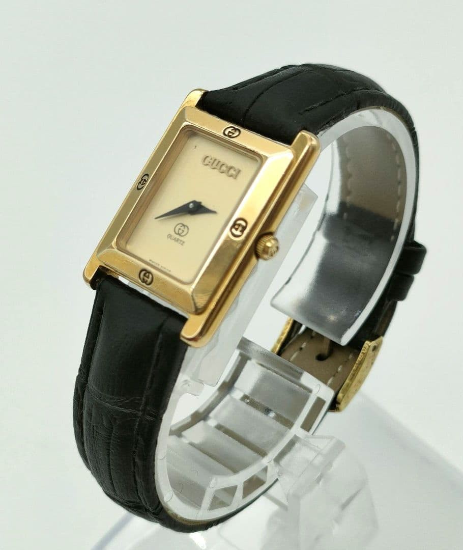 GUCCI Gucci 4100L Quartz Gold Dial Square Working