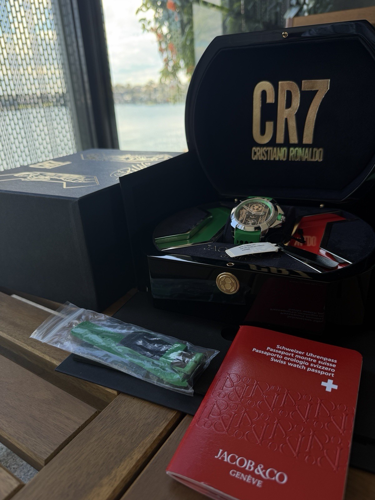 Jacob & Co Epic X CR7 EX120.10.AD.AA.B Green Rubber Strap Watch Box Papers