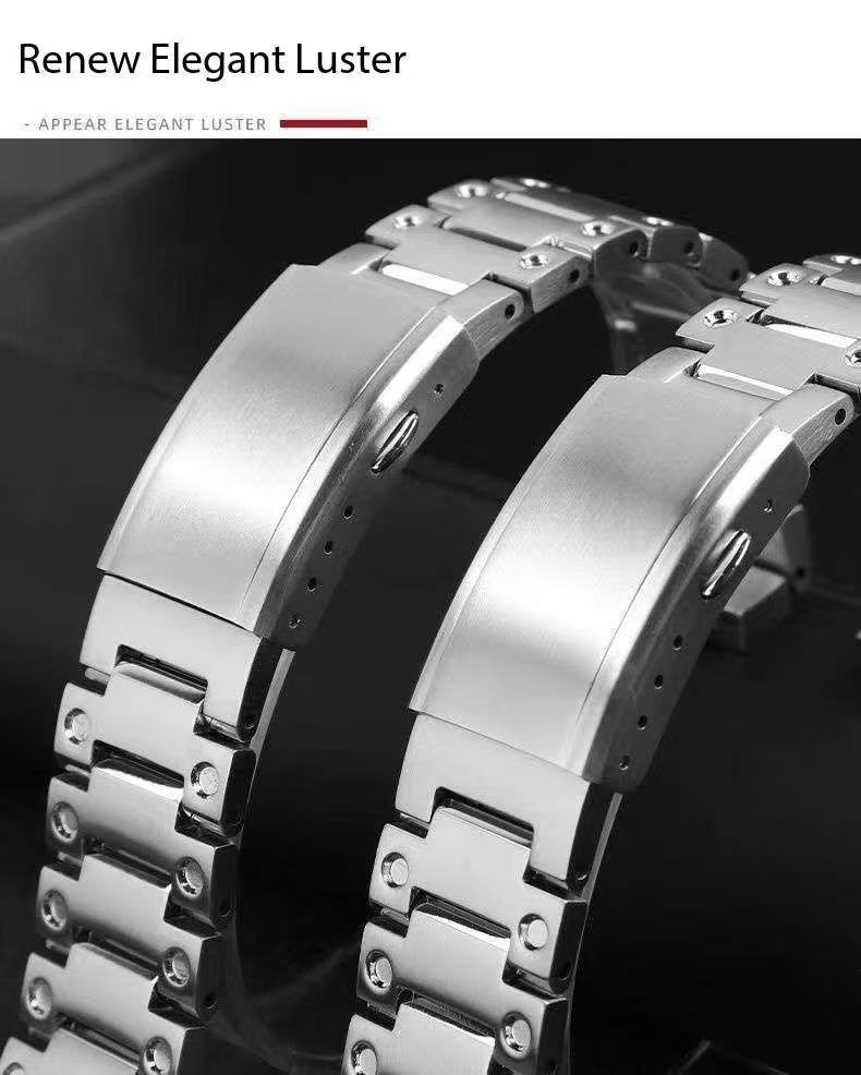 Compatible with G-Shock Casio GM-5600 GM-2100 stainless steel strap
