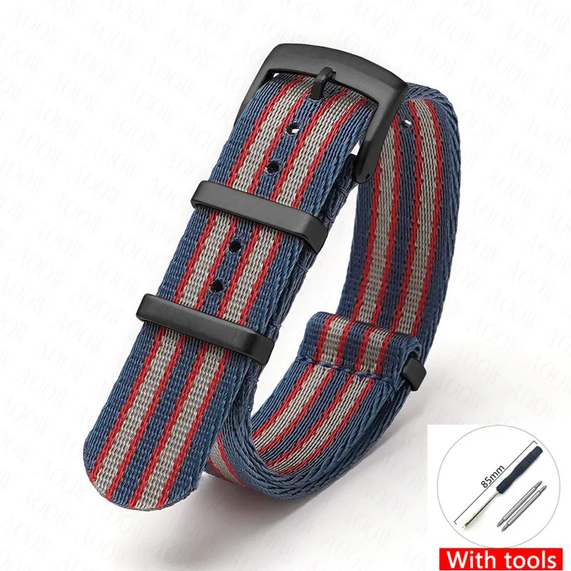 Canvas Nylon Watch Strap for Omega Swatch Seamaster Speedmaster Seiko 18-24mm