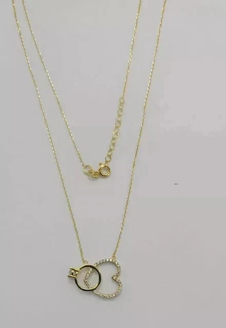 Wedding Gift For Women 14K Yellow Gold Plated 2Ct Real Moissanite Pendant