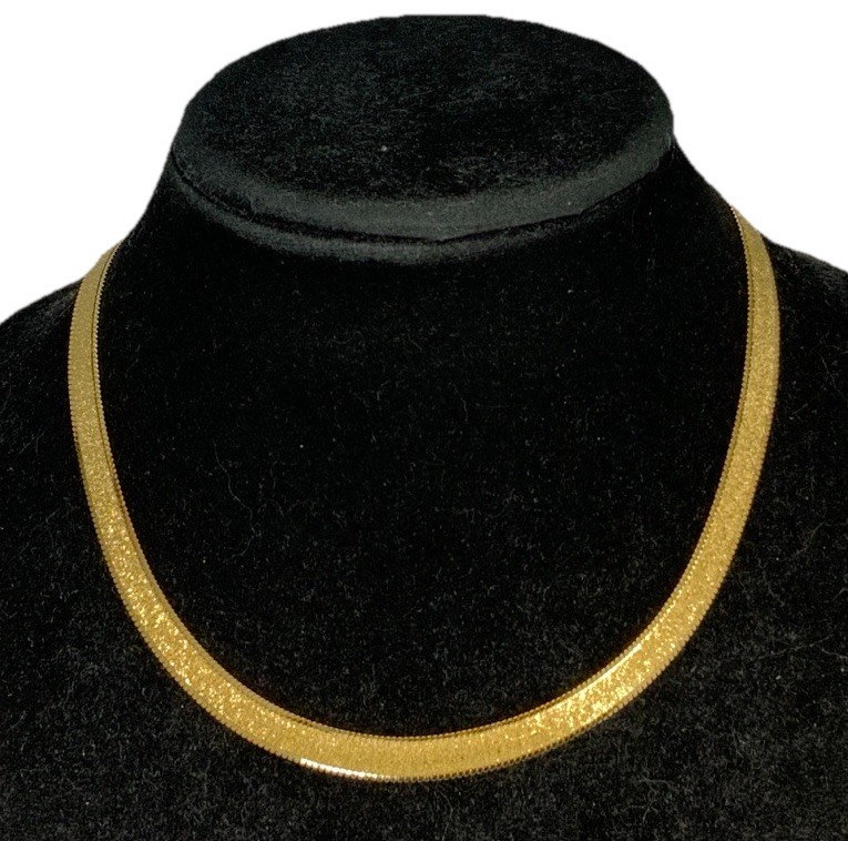 Itaor Vermeil Gold over Sterling 925 Herringbone Necklace 18.75-inches LY11