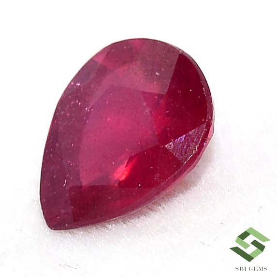 11×9 mm Natural Ruby Pear Cut 3.91 CTS Mozambique Faceted Loose Gemstone GF