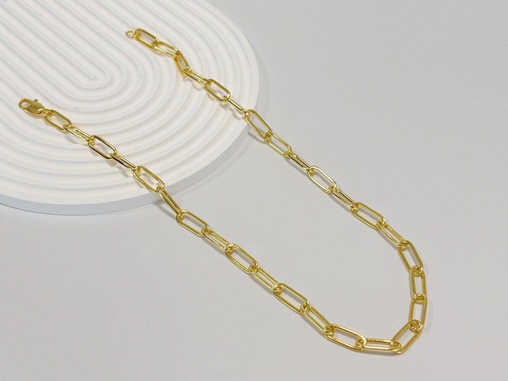 14K Yellow Gold Bold Paperclip Chain Link Layer Necklace 10mm 30inch