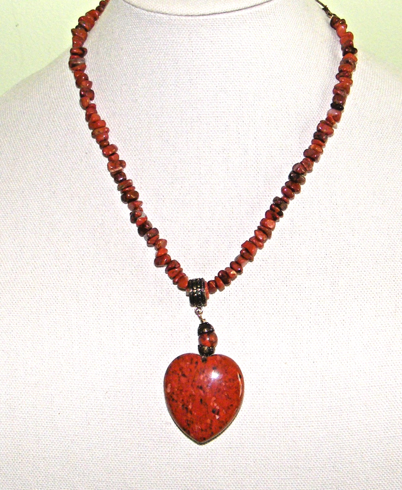 Mine Finds by Jay King DTR Red Jasper Heart Pendant Necklace