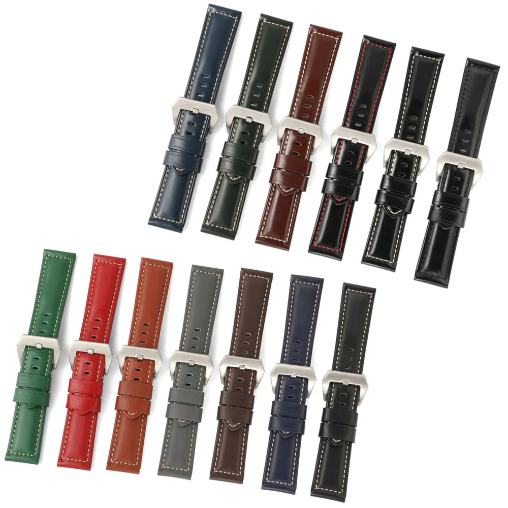 Vintage Classic Buckle Cow Genuine Leather Watch Band 20mm 22mm 24mm 26mm Strap