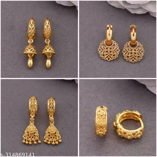 south Indian Gold Plated Earring_Combo For Women’s/Girls Pack Of 4 free shiping