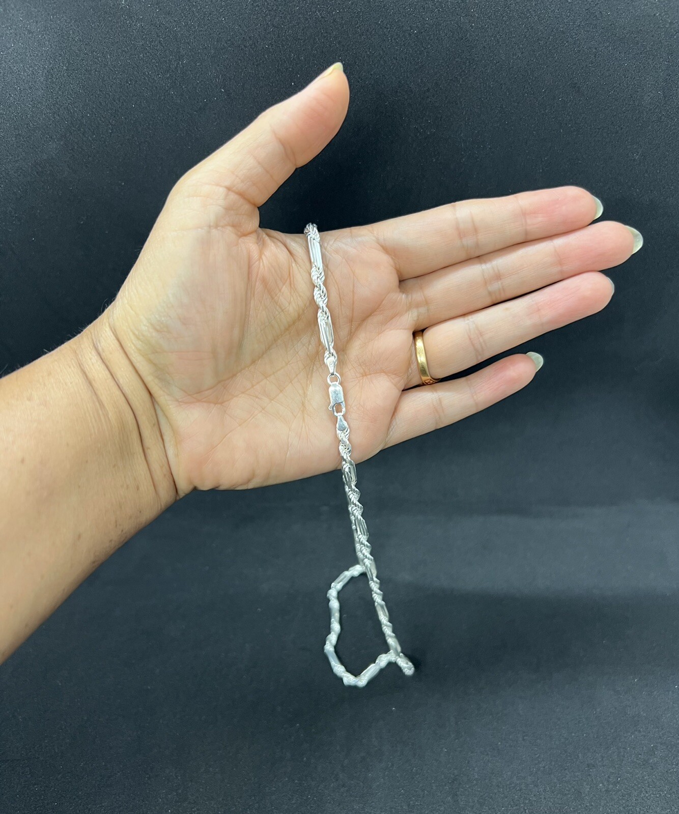925 Sterling Silver Men’s Women’s Figarope chain Necklace 4mm 18″-28″
