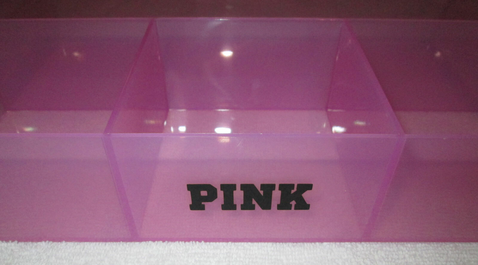 Victoria’s Secret PINK Acrylic 12″ X 8″ x 2.5″ Beauty Drawer Organizer Tray NWT