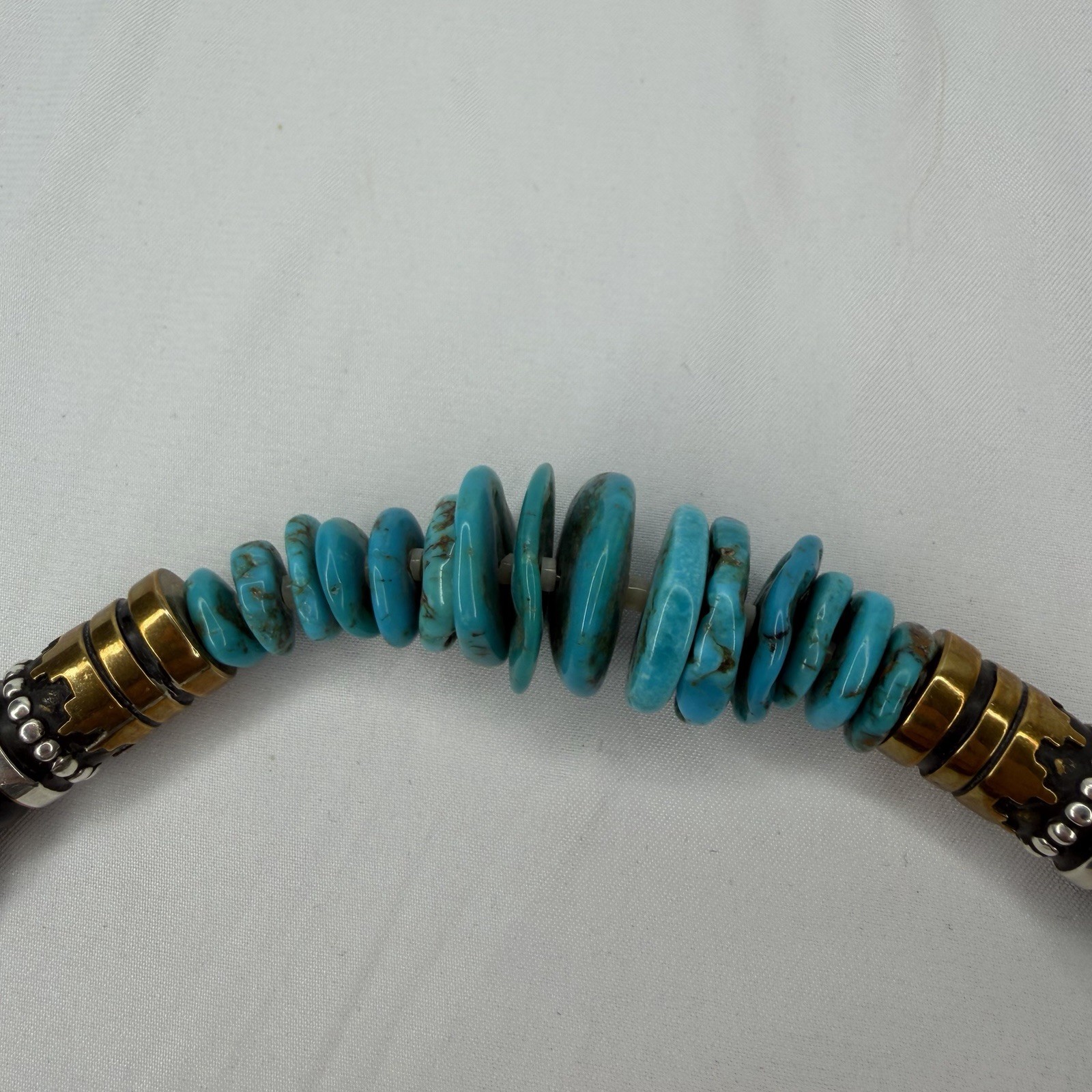 Unmarked Tommy Singer Turquoise Beaded Necklace Native American Style Blue
