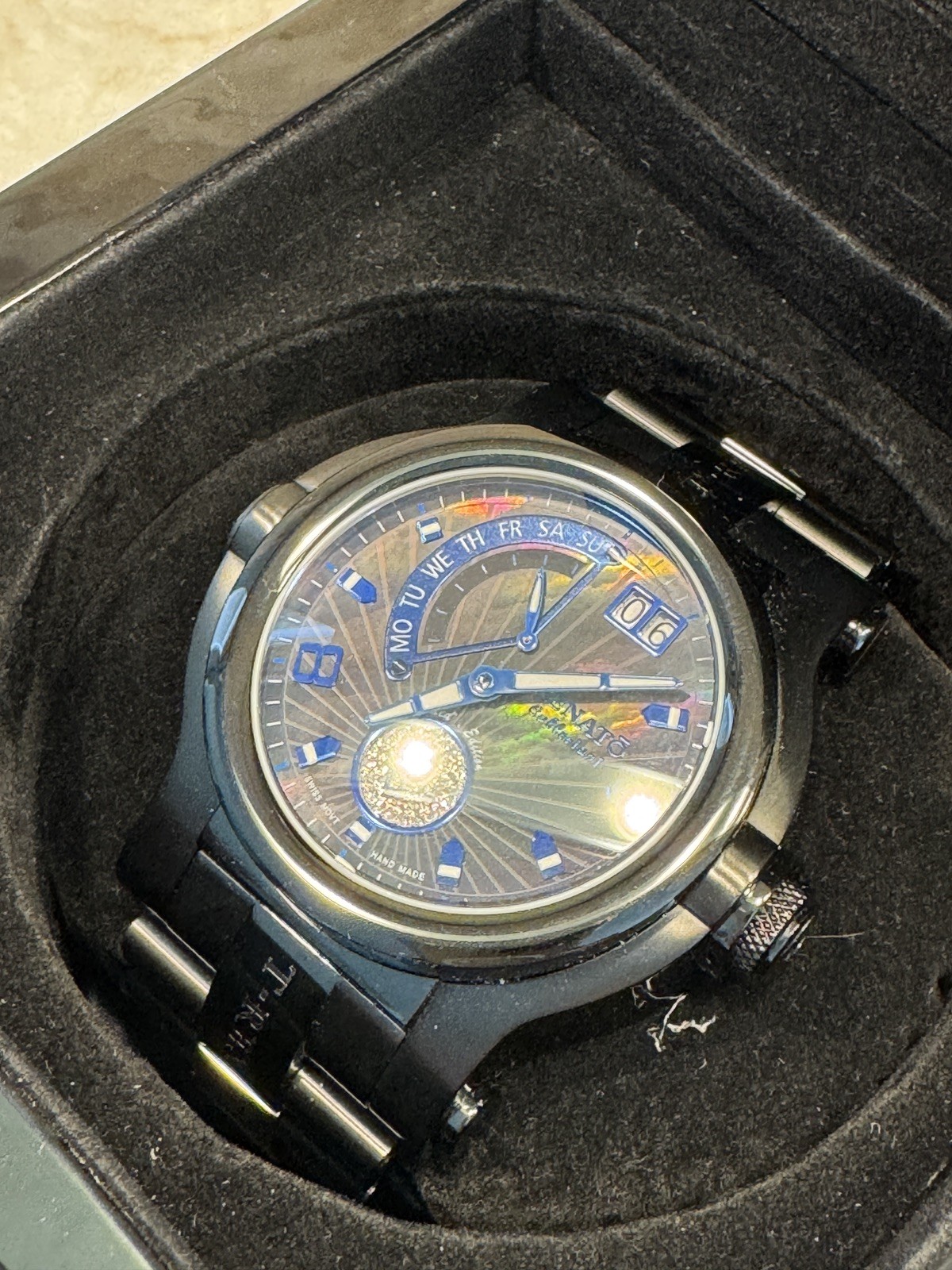 Renato T-Rex Watch Gunmetal Grey with Mother of Pearl Face And Diamonds