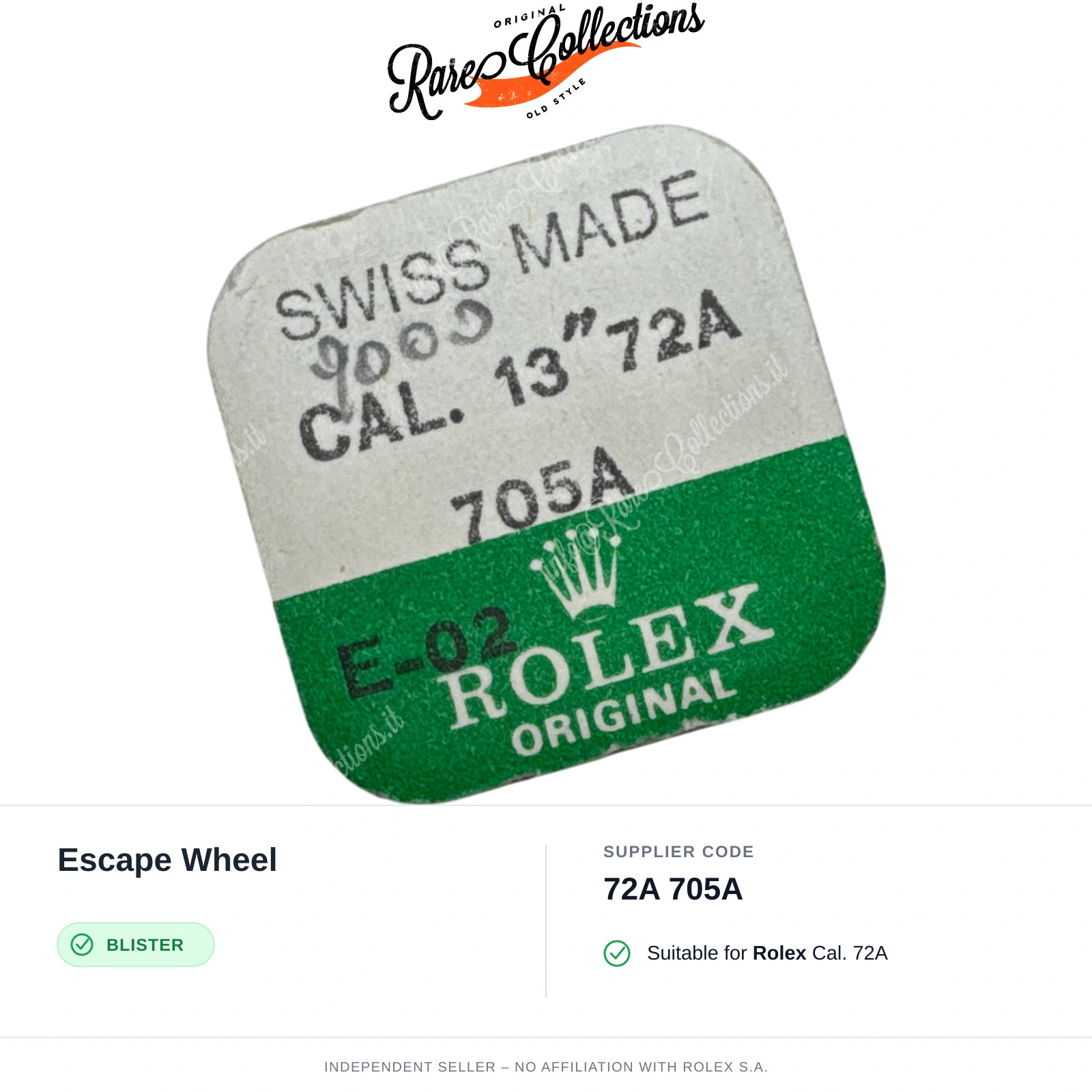 Escape Wheel for Rolex (cod. 72A 705A) — New Blister NOS NOS X1