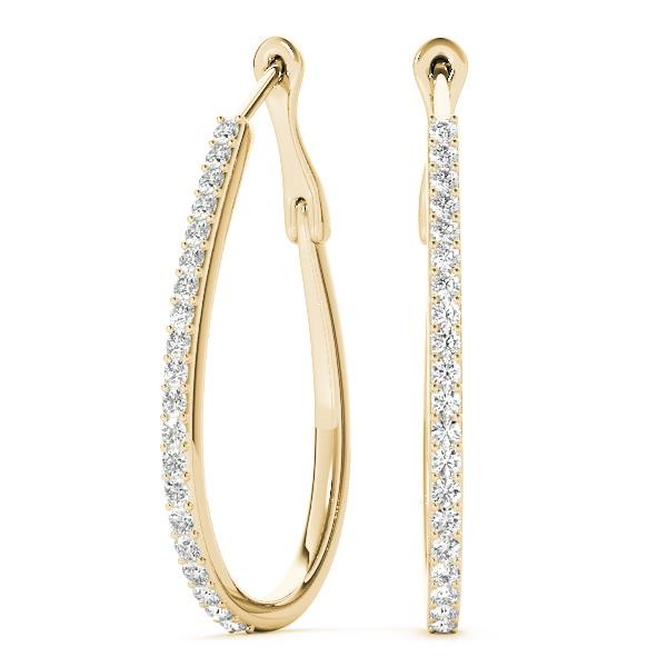 Tear Drop Hoop Earrings For Women Lab Grown Diamond VS F 0.50-1.00 Ct 14K Gold