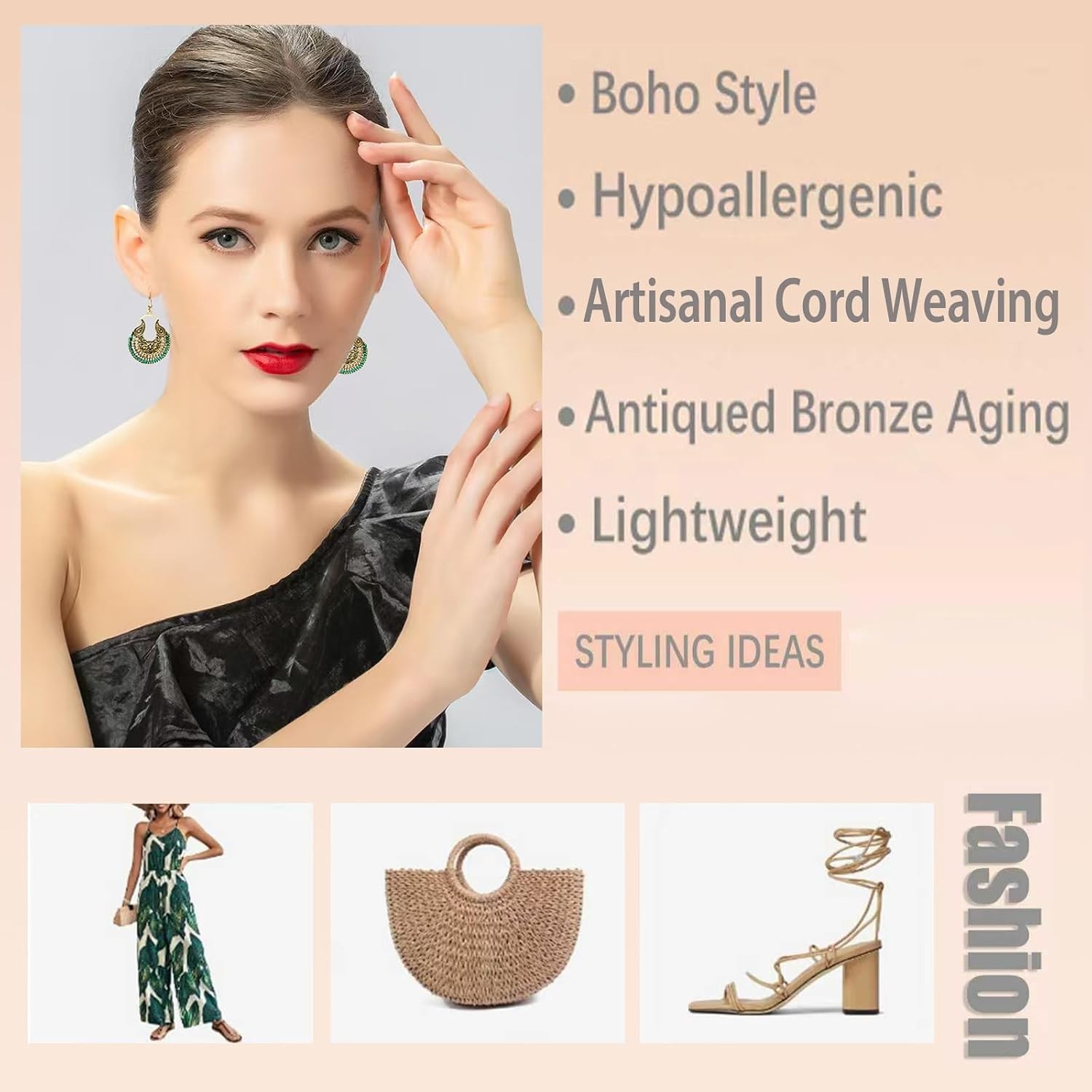 Gothic Bohemian Silver Drop Earrings – Perfect for Festivals and Vacations