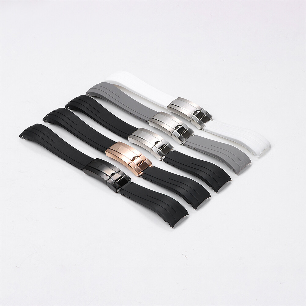 New 20mm 21mm 22mm Silicone Rubber Watch Band Replacement Strap Butterfly Buckle