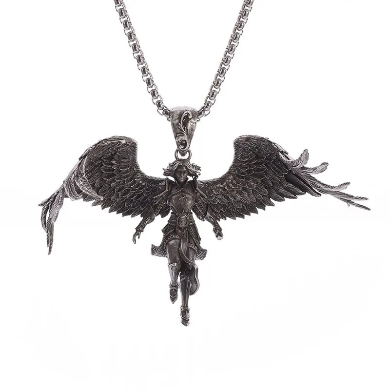Angel Floating Necklace Sexy Jewelry Vintage-Silvery Goddess Heaven Pendant