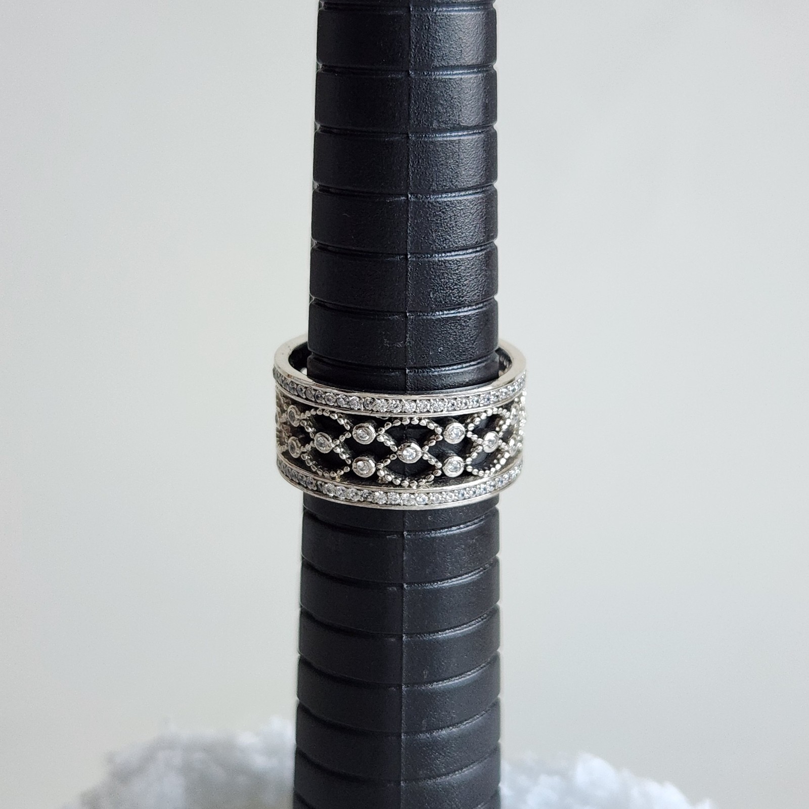 Authentic Pandora Vintage Allure CZ Openwork Ring S925 ALE Size 58/ US 8.5