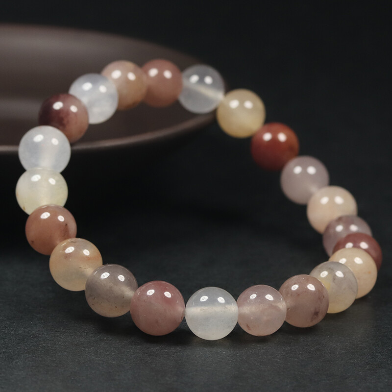 7″&8mm Certified 100% Natural Grade A Brown Lavender Jade Bracelet Bangle 47865