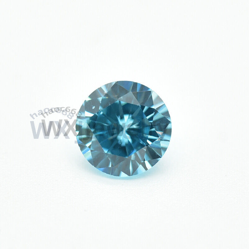 0.8~10.0mm Round Aquamarine Loose CZ Stone AAAAAA Cubic Zirconia High Quality