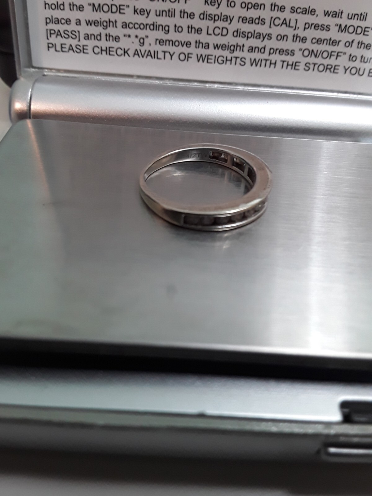 10KT White Gold Diamond Ring Size 4.75 Natural diamonds 1/2 CTW Stamped+Tested.