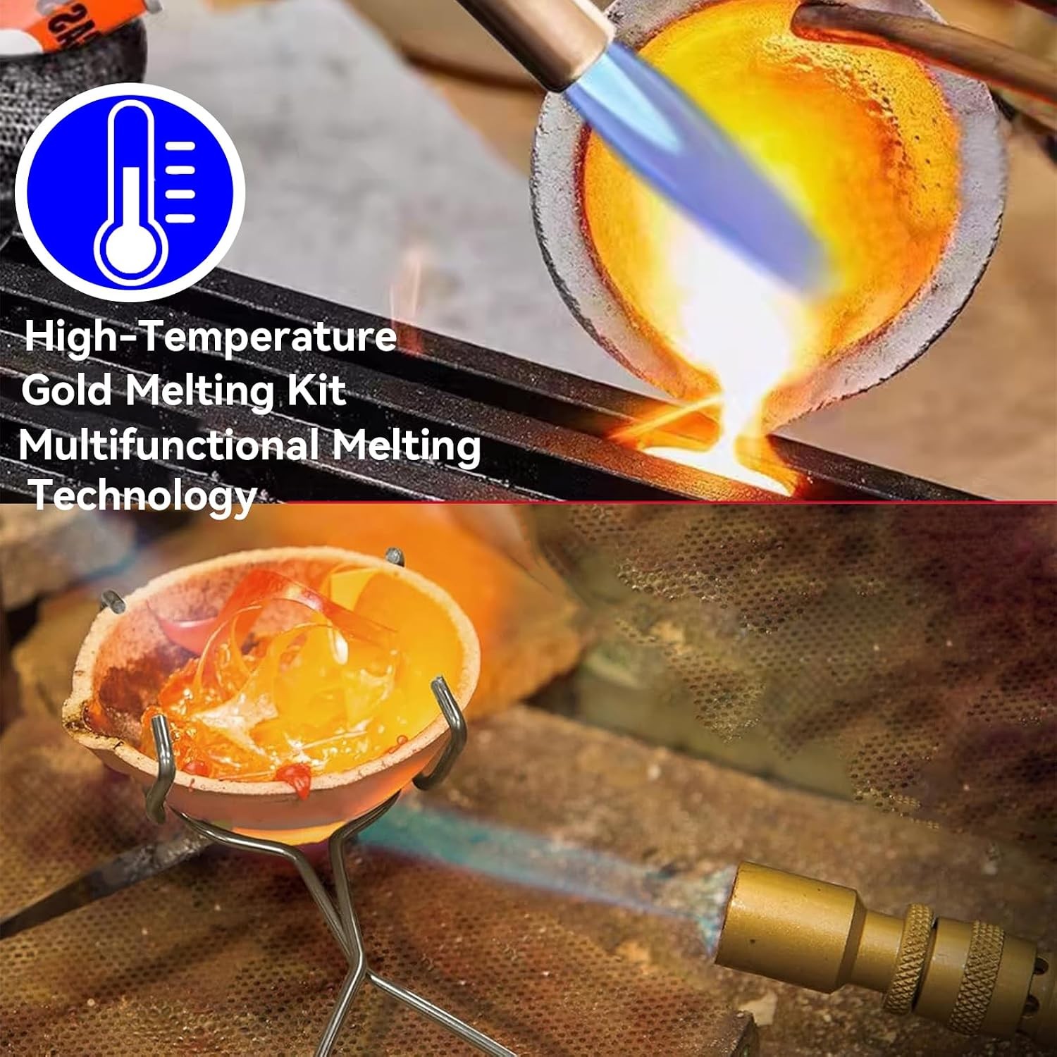 9 Pieces Graphite Torch Melting Casting Kit, Including Casting Ingot Mould, Grap