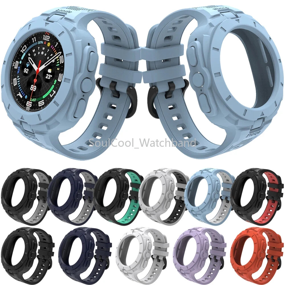 TPU Rugged Silicone Strap Sport Case Band For Samsung Galaxy Watch Ultra 47MM
