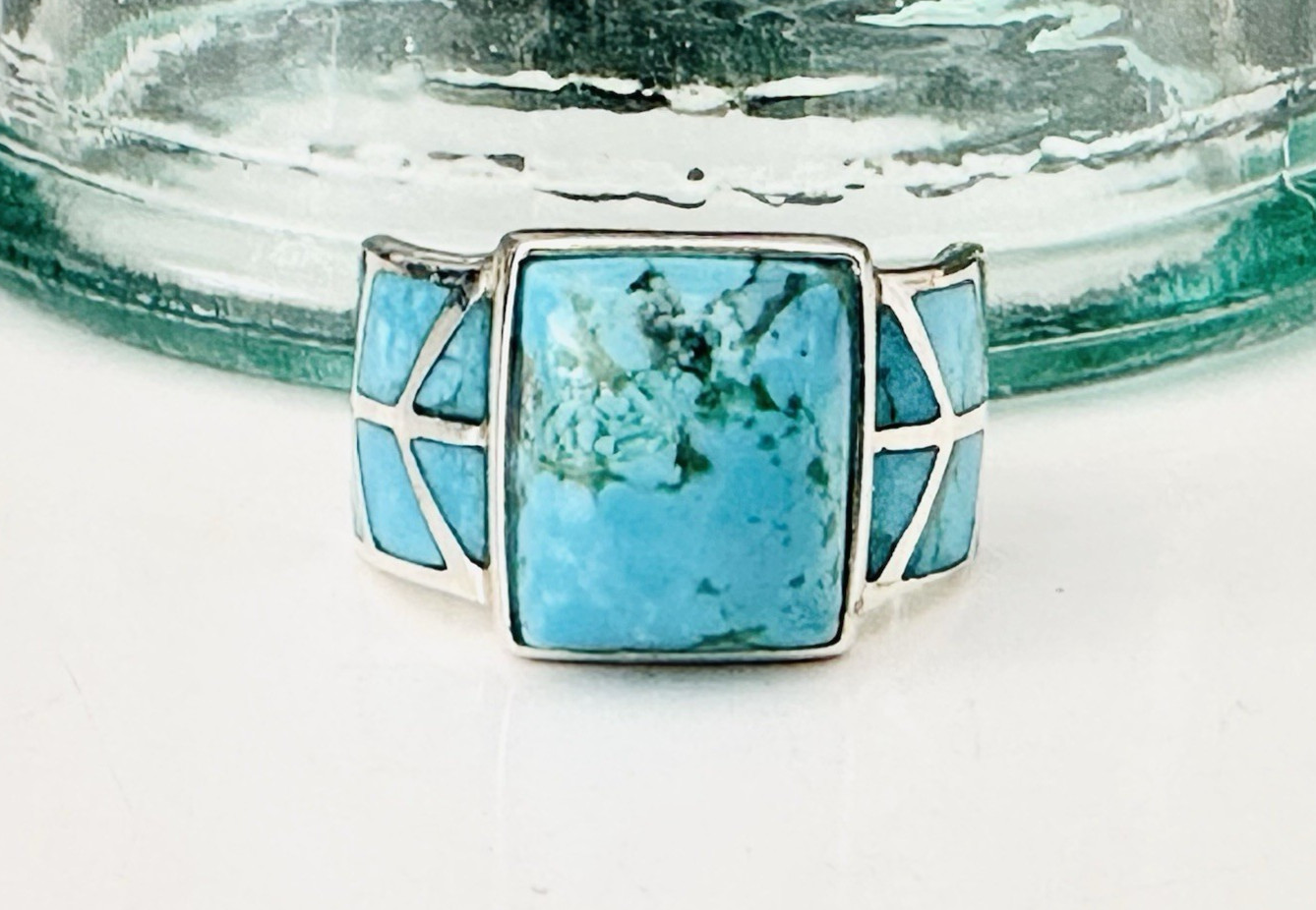 Southwest STYLE Turquoise Ring Sterling Silver 925 Signed Designer