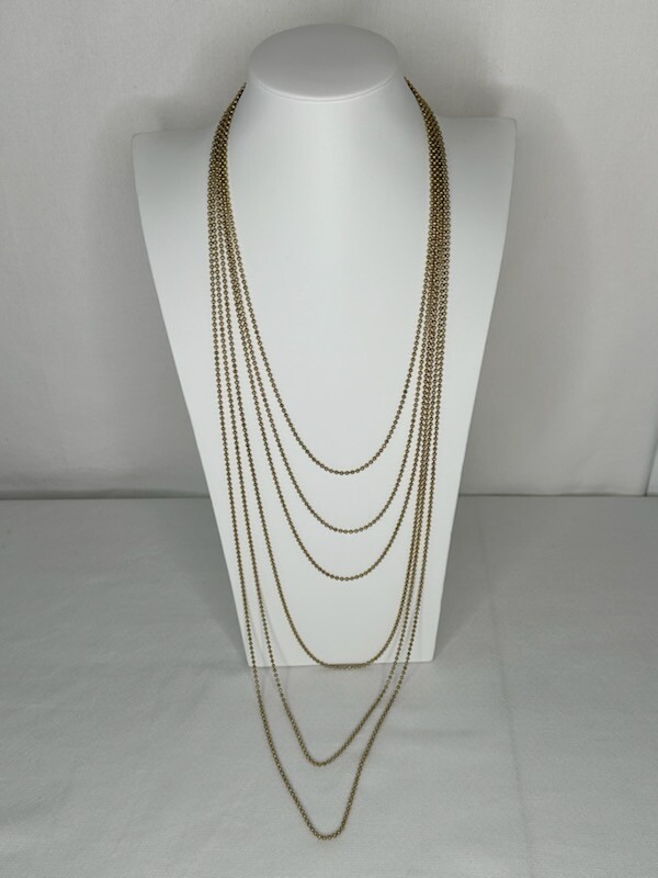 USA Made 24″-44″ Length #3 Brass Plated Ball Chain For Military Dog Tags