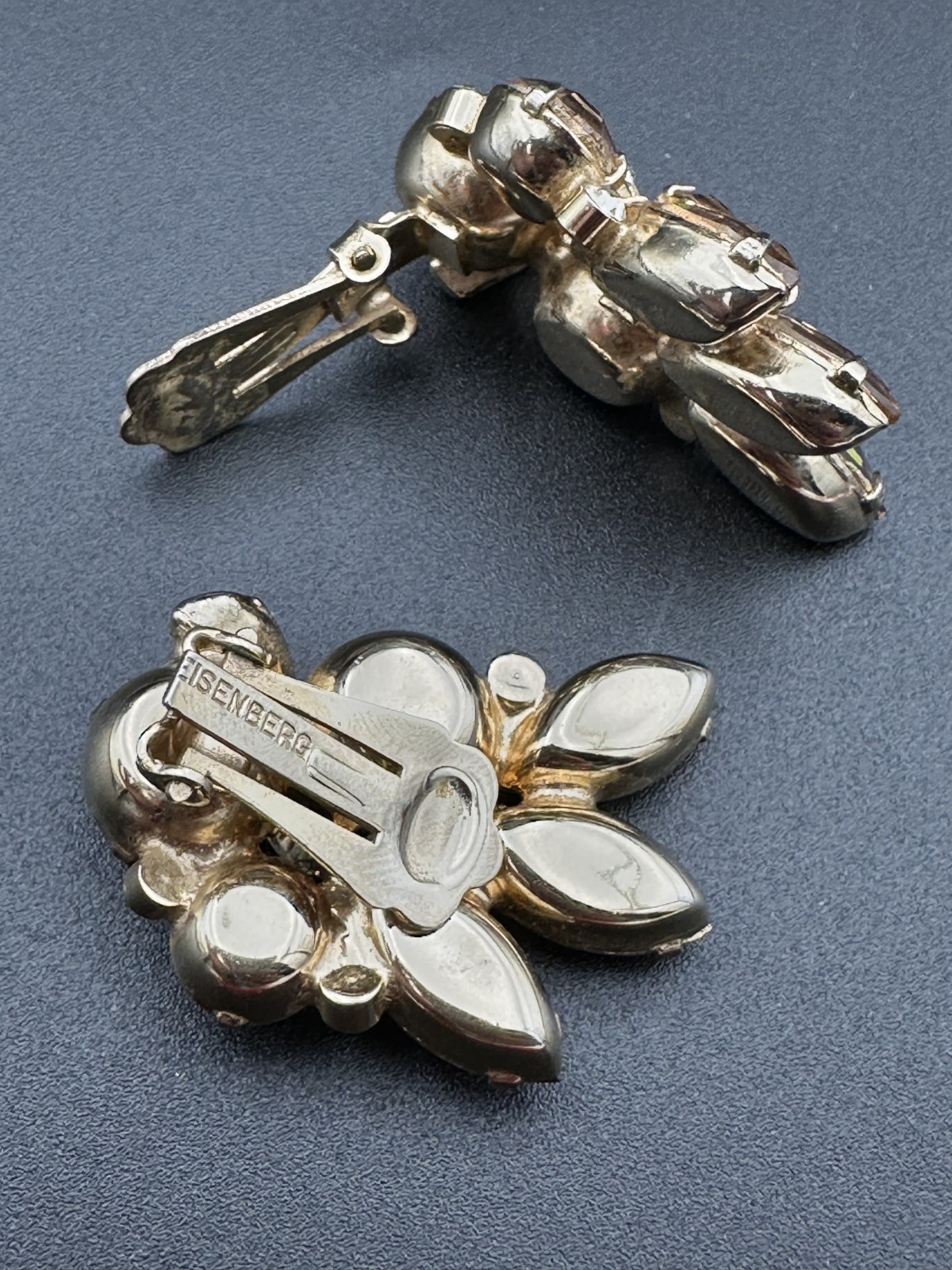 Vintage 1940s-1950s EISENBERG Gold-tone Choker Necklace 3 Piece Set Jewelry