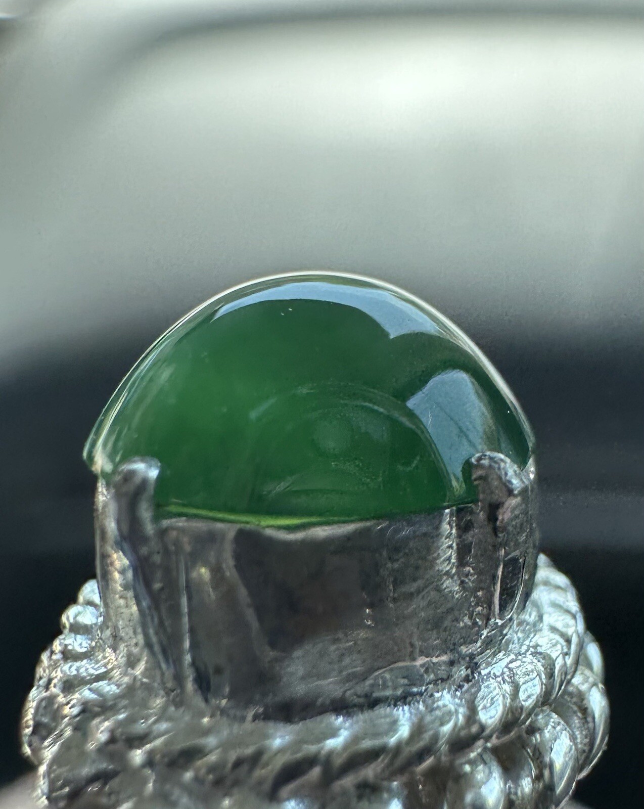 1.39CARET NATURAL BURMA JADEITE JADE TYPE A LOOSE GEMSTONE GREEN COLOR