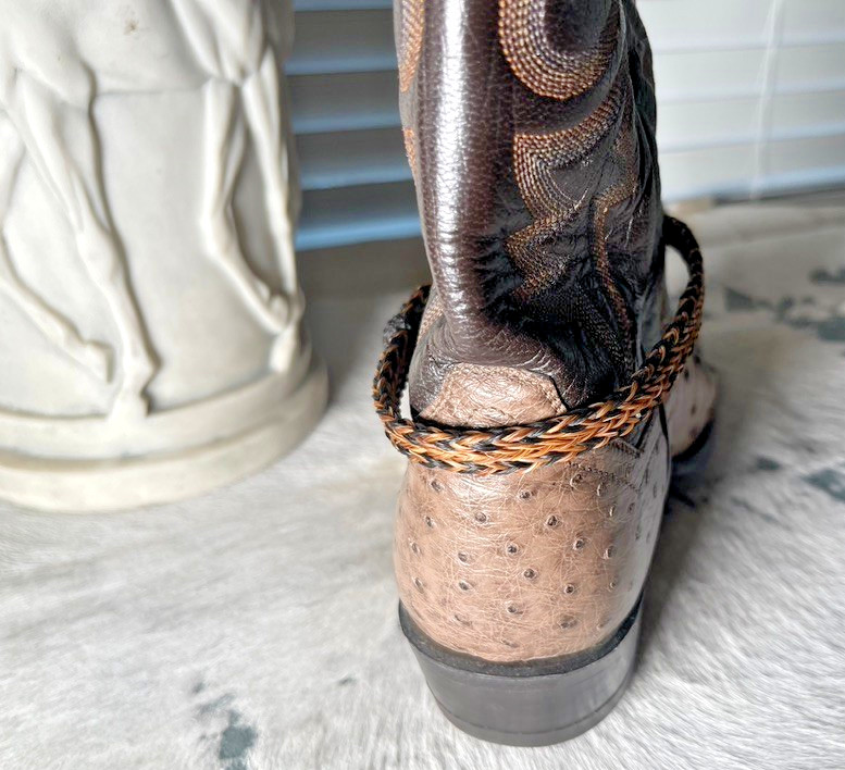 Western Boot Jewelry 15.5 x 3/8 in Horsehair Cowboy Adjustable Black Brown