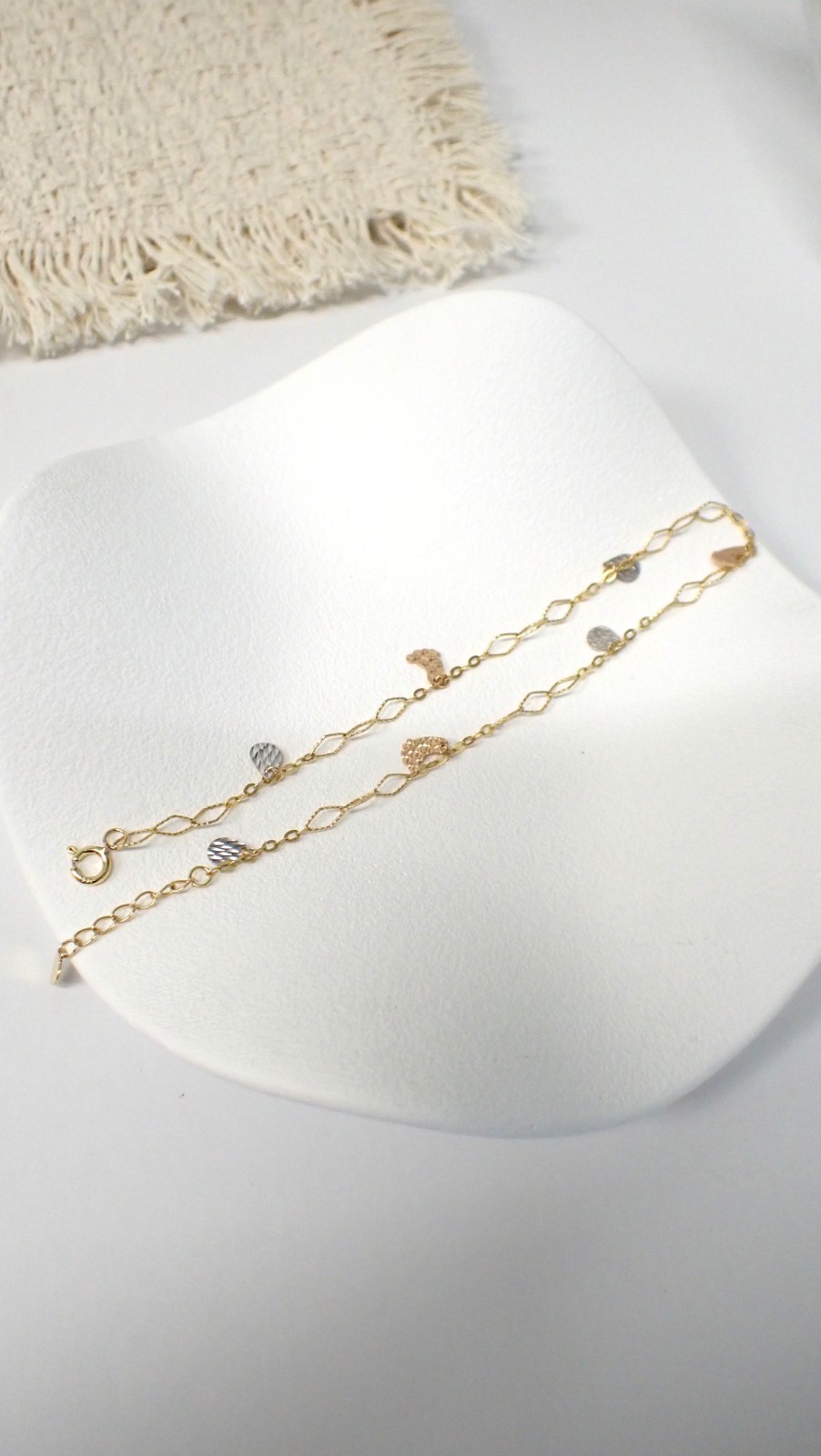 18K Gold Multi-Use Bracelet Anklet Butterfly Charm