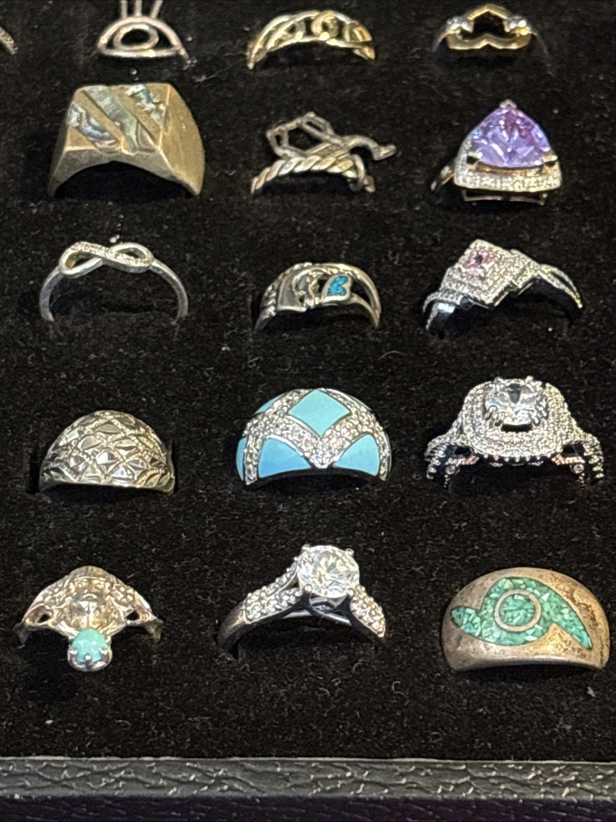 925/ Sterling 72 Rings Of Diff Sizes ,Stones And Styles Vtg / newCollection