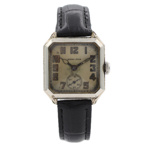 Antique 1927 Hamilton Square 17J Men’s Mechanical Wristwatch 987 USA 14k GF