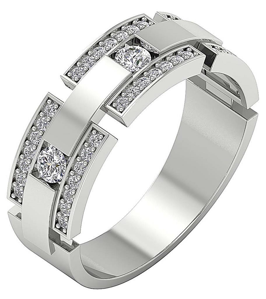 Lab Grown Round Diamond VS1 F 0.85 Carat 14K Gold Men’s Engagement Wedding Ring