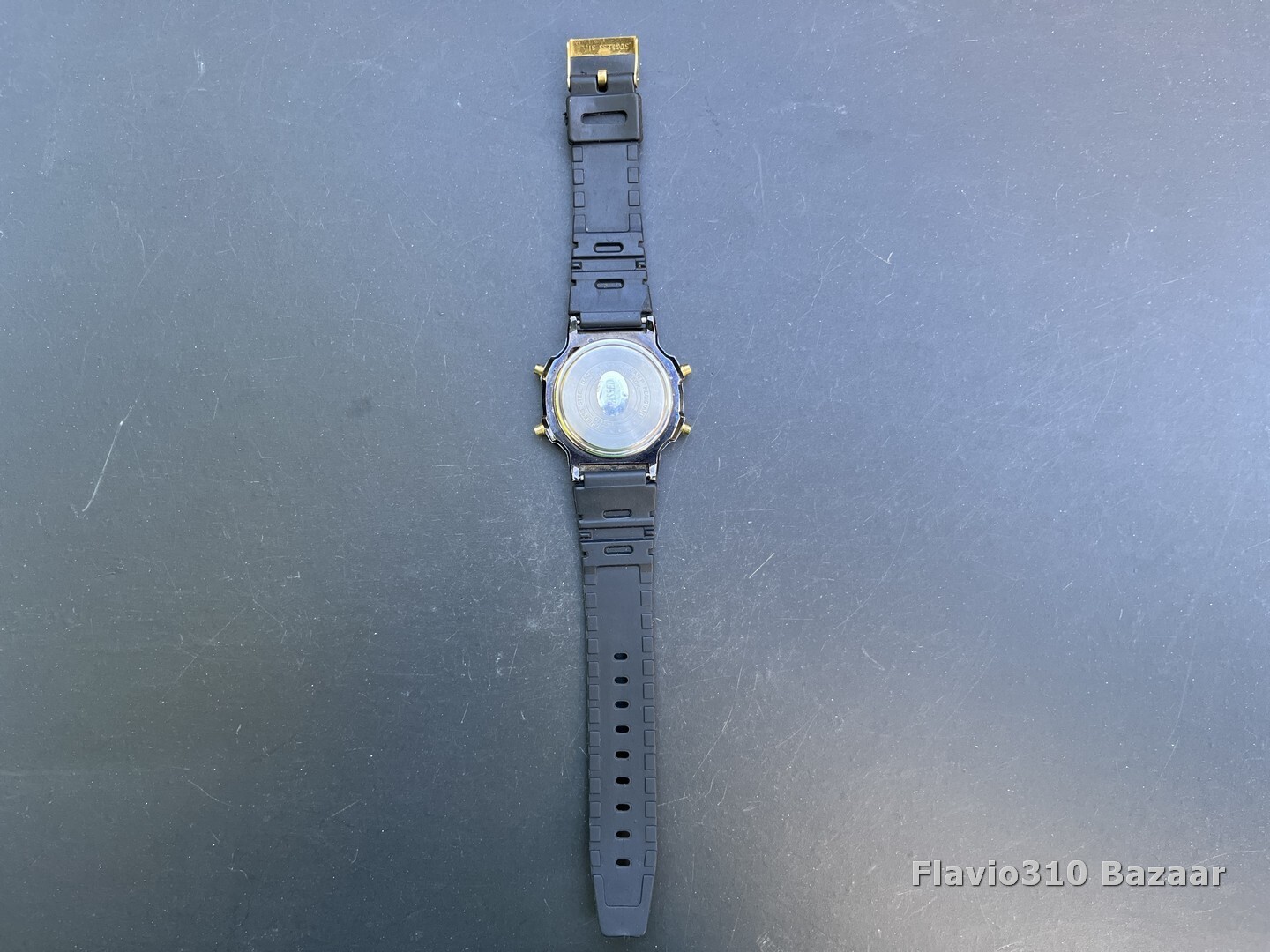 1990’s Vintage QUEMEX Alarm Chronograph 40mm Black Watch – New Battery