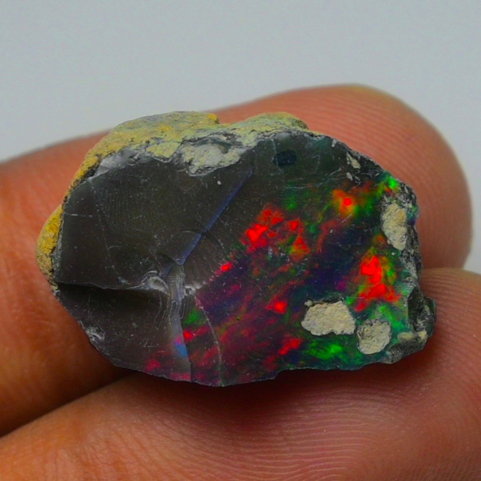 Black Opal Rough 12.45 Carats, Smoked Ethiopian Welo Opal Rough, Fire Opal Raw