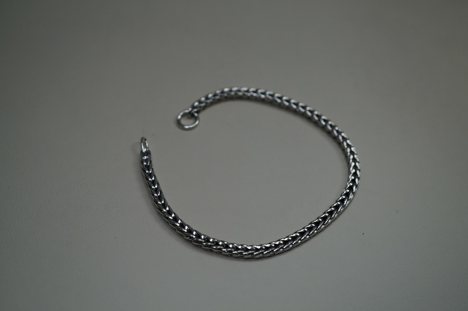 Trollbead Sterling Silver Foxtail Link Charm Bracelet Only No Clasp 5.5 Inch