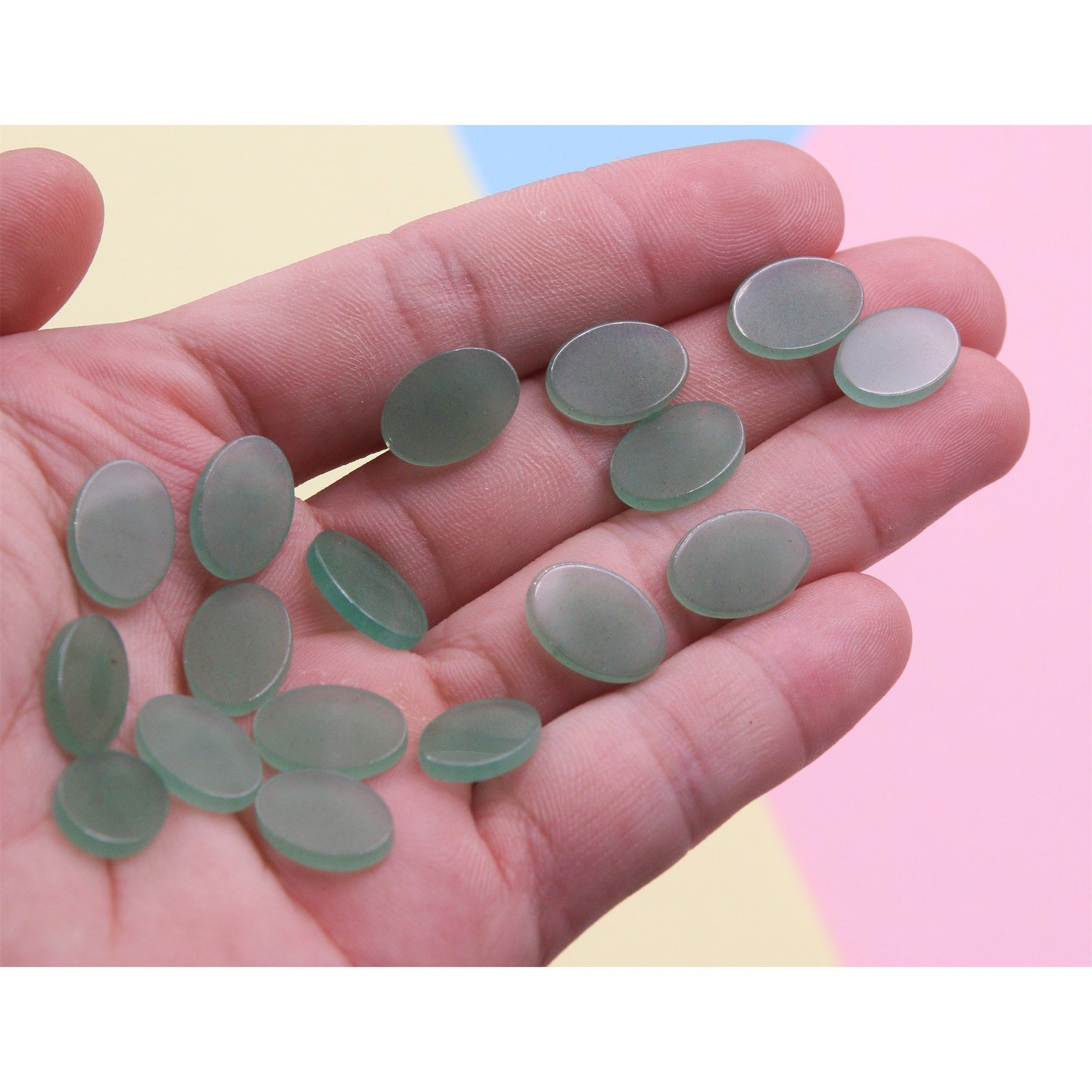 Green Aventurine Oval Bothside Flatback 10x14mm To 20x25mm Loose Gemstone