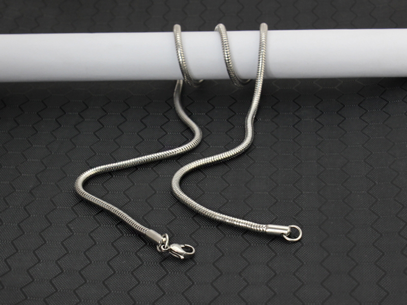 5pcs Thin Round Snake Link Chain Necklace Stainless Steel Jewlery 1.6mm 21.6”