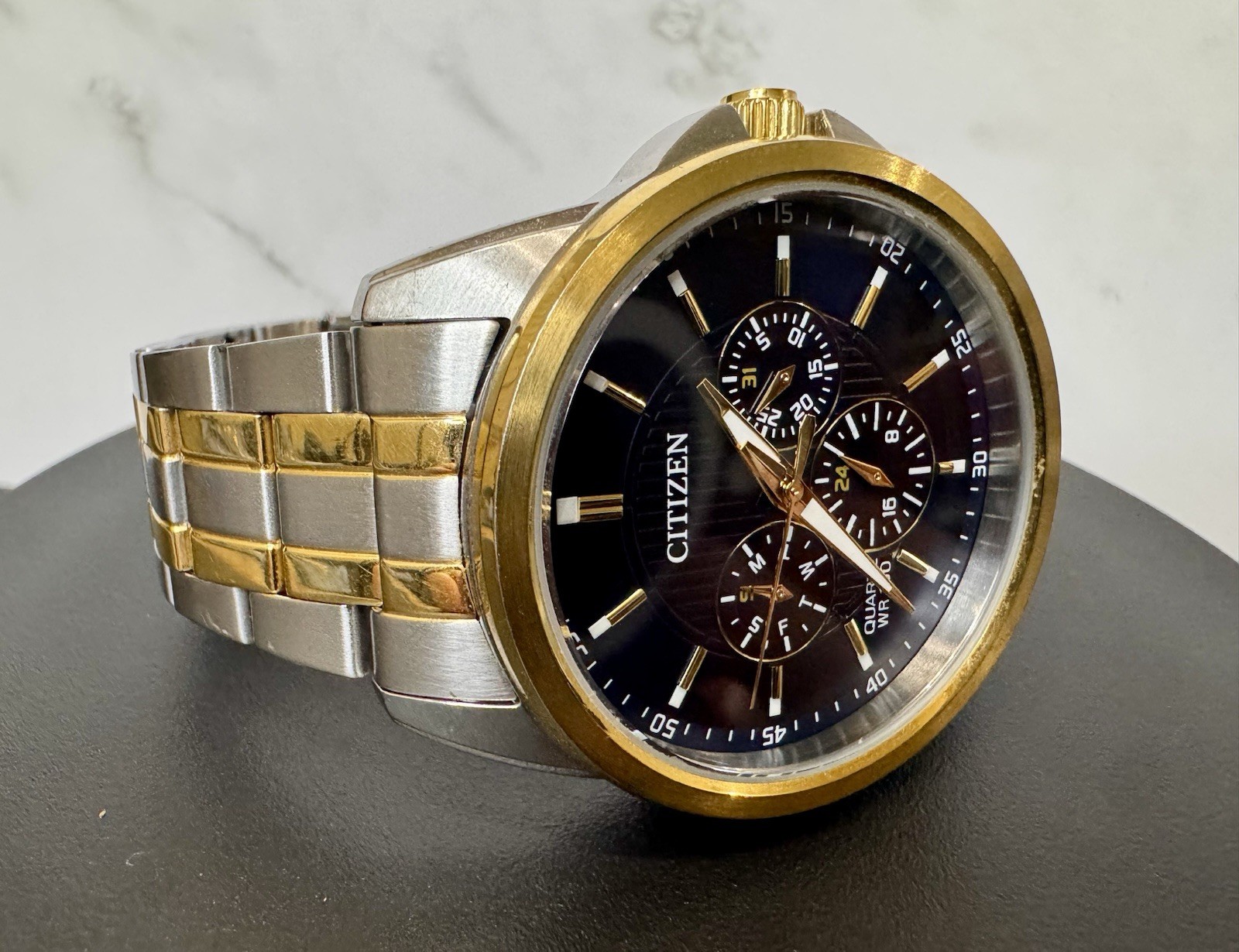 Citizen 6329-S127173 Two-Tone Blue Dial Quartz Multifunction Men’s Watch WR100
