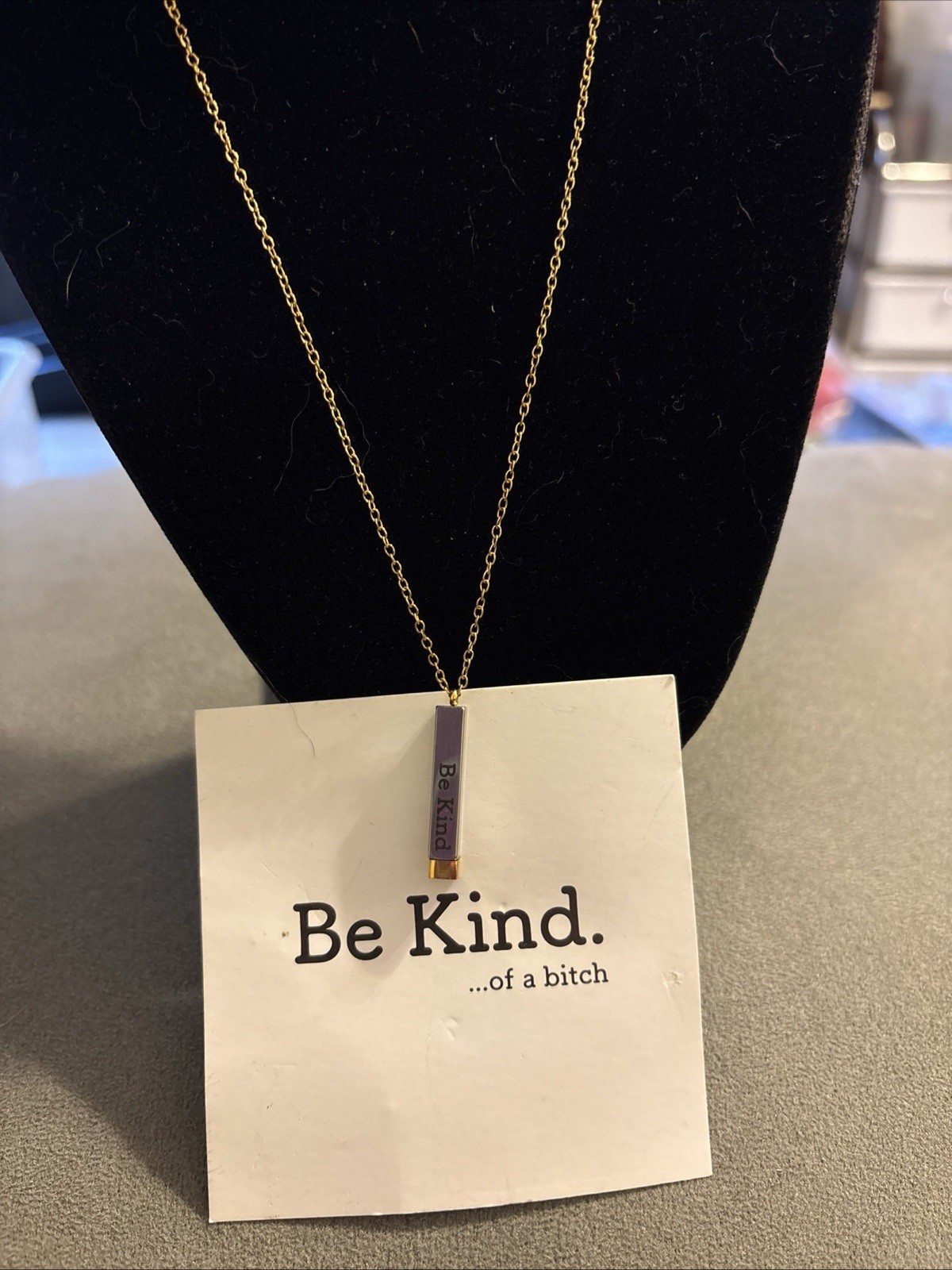 Be Kind … Of A Bit*h Necklace Hidden Message 20” With 2” Extender