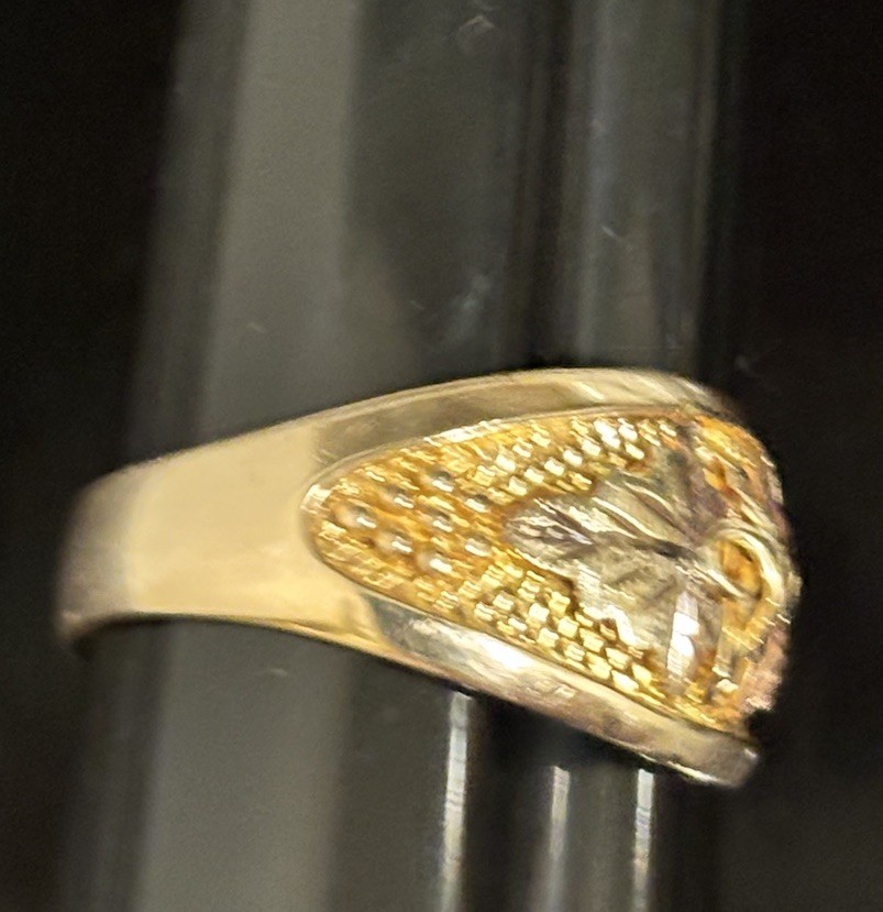 10k Yellow Gold Men’s Landstrom’s Black Hills Gold Tapered Band Ring Size 12