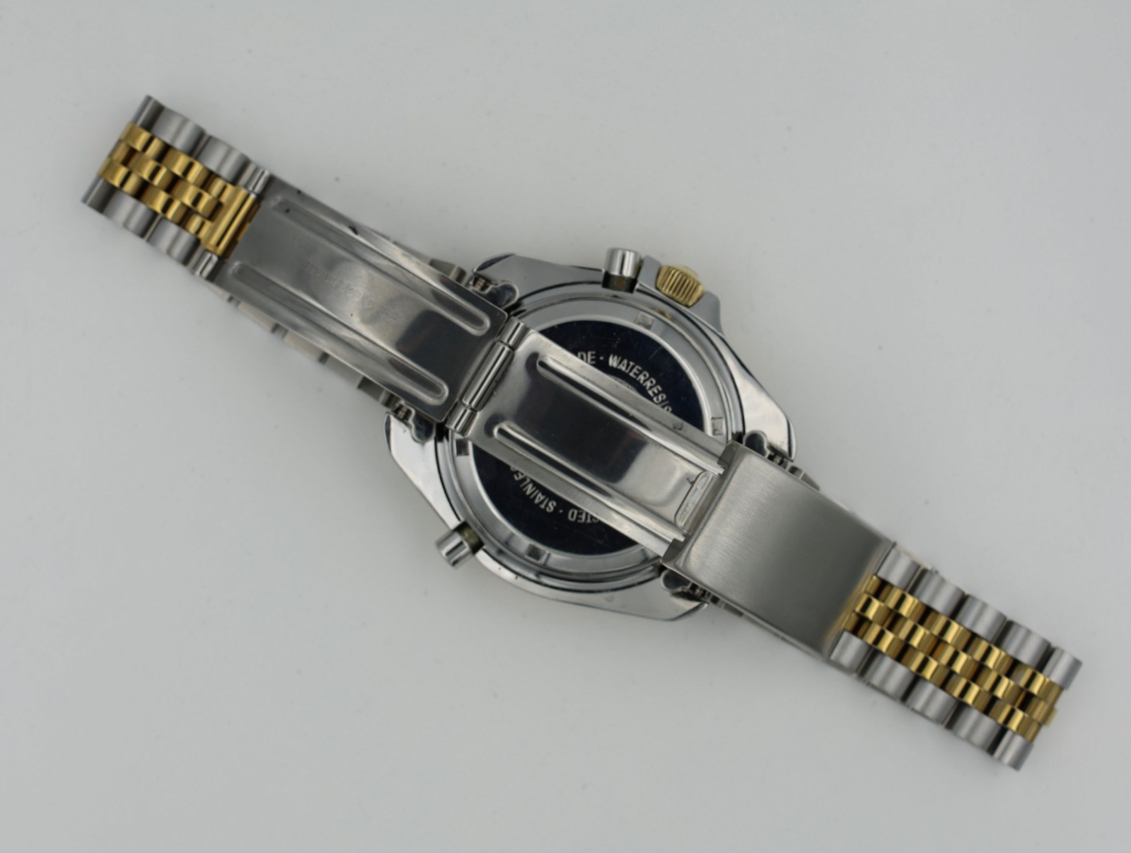 Pre TAG Heuer Jumbo 980.027 Mens 1000 Series Watch Black Gold Ana-Digital Rare