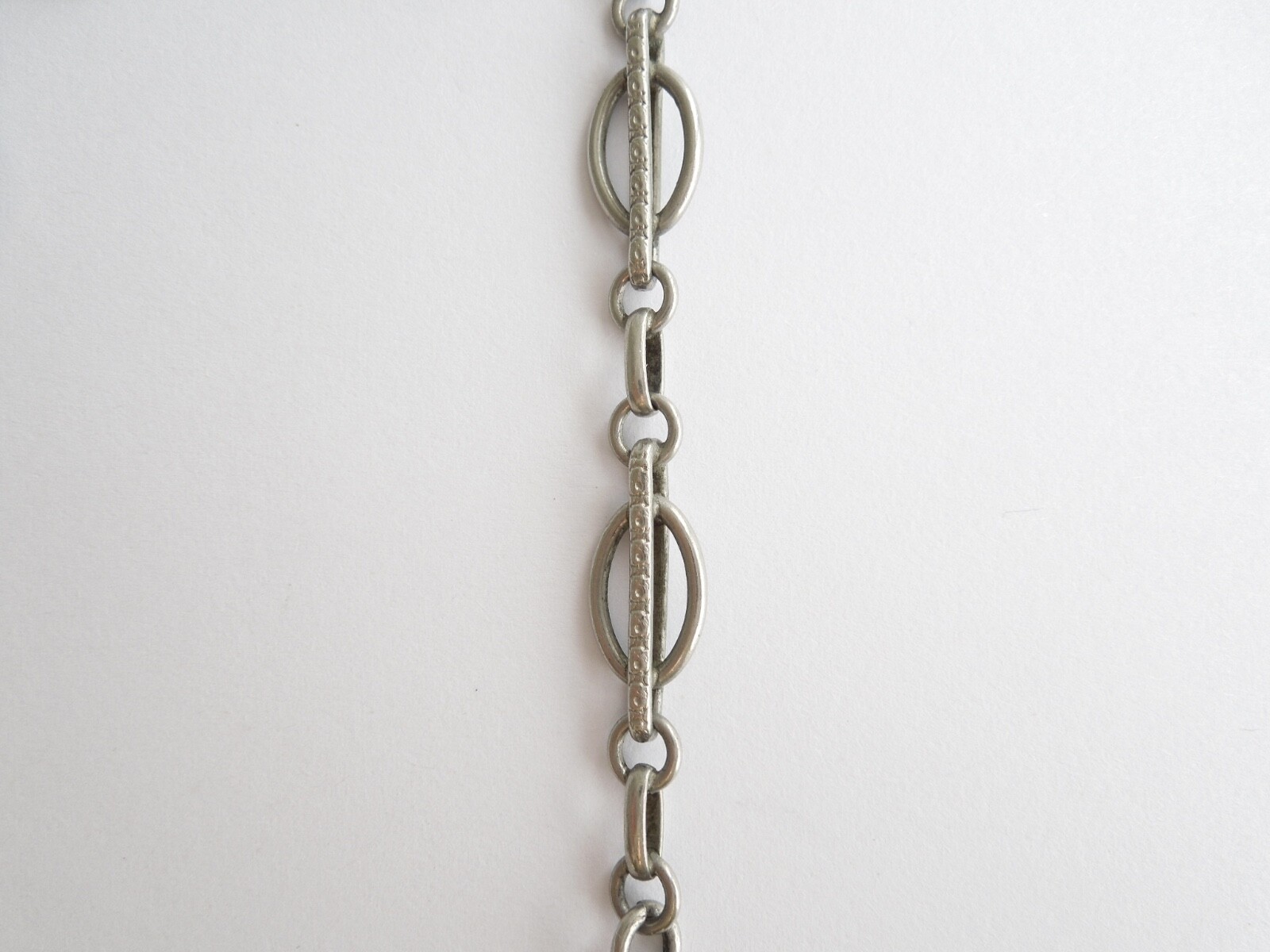 Vintage Watch Chain Silver Tone Metal 10.8 G / 25.5 Cm / Max. Width 0.8 Cm