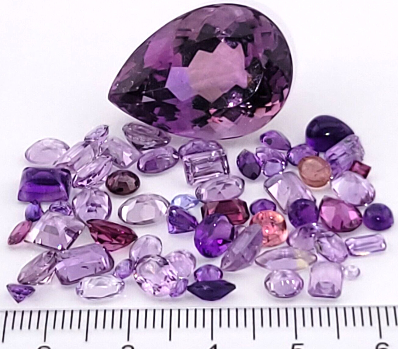 59.5tcw 11.9 grams Loose Amethyst Gemstone Lot Set Cut & Cab Stone