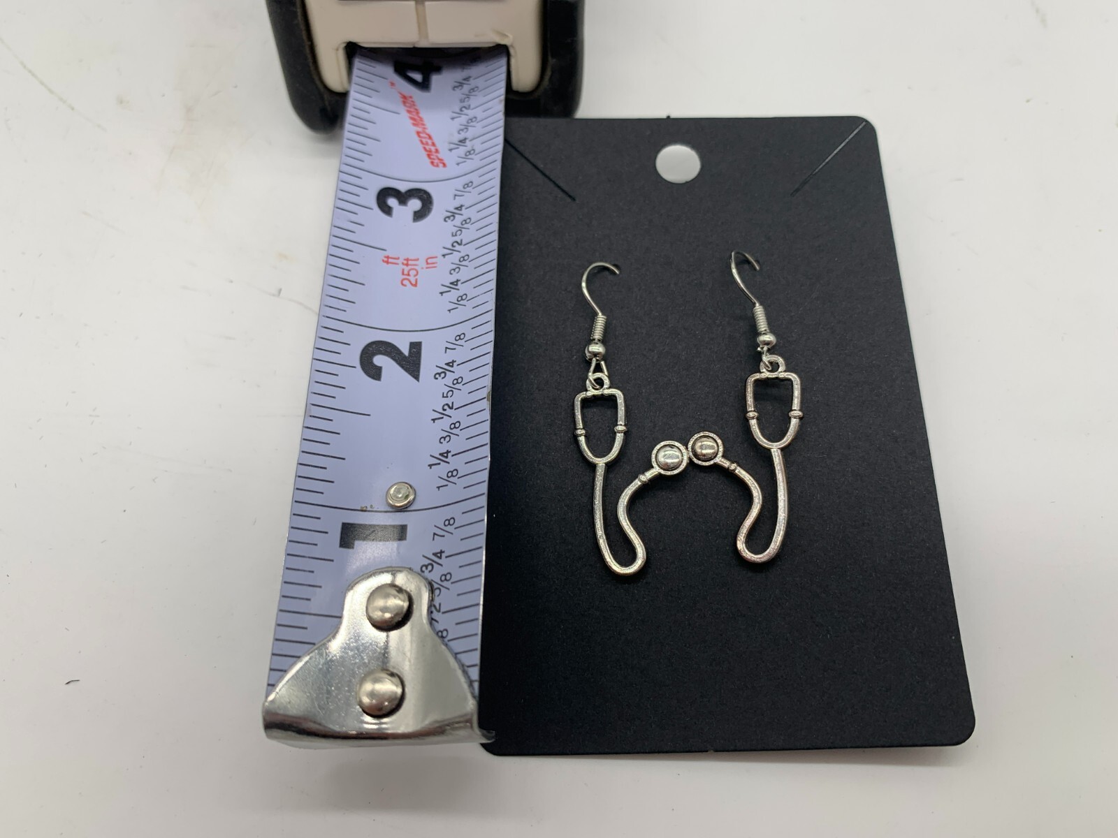 Metal Silver Stethoscope Dangle Earring Set DD01B10121