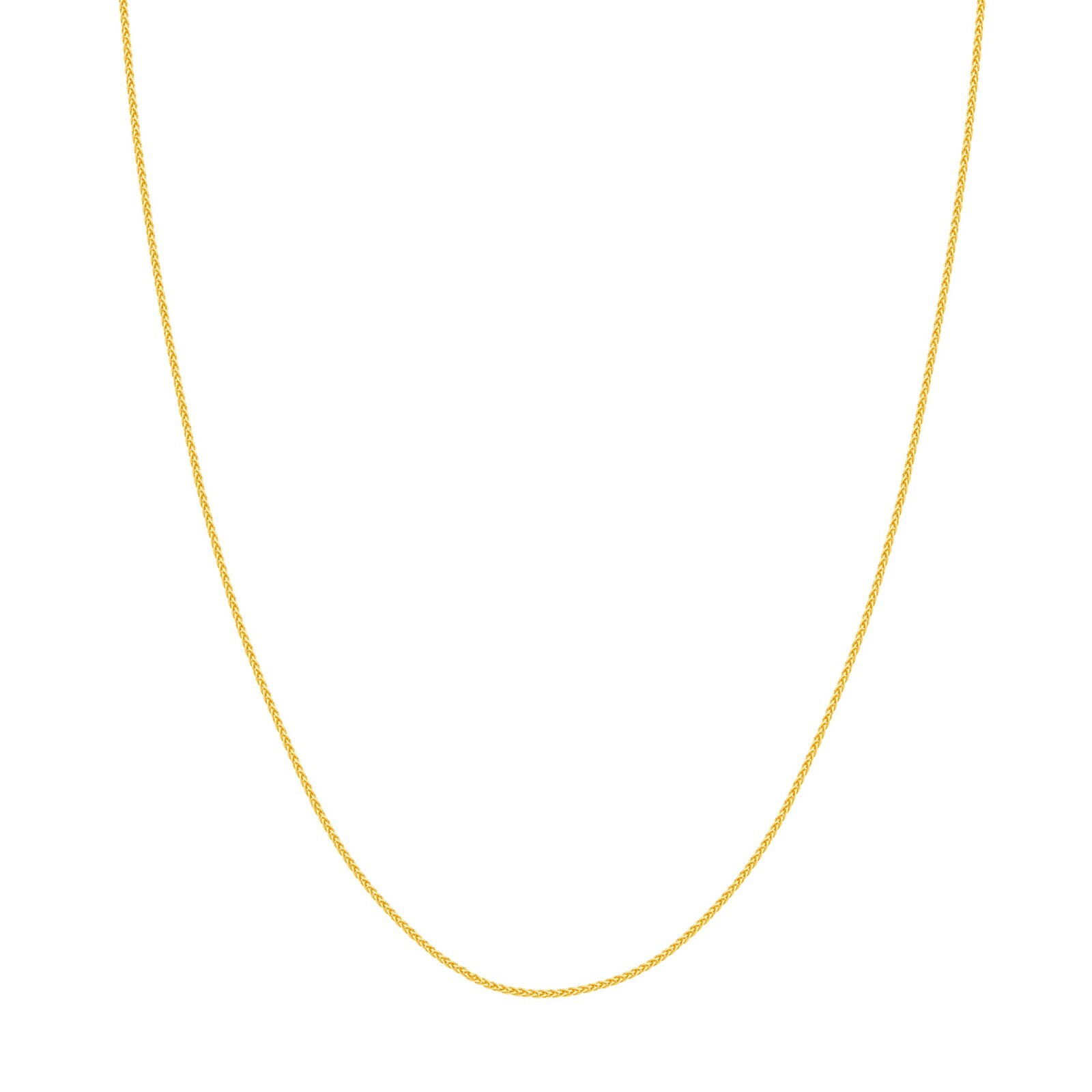 1.05MM ROUND WHEAT CHAIN NECKLACE REAL 10K YELLOW GOLD