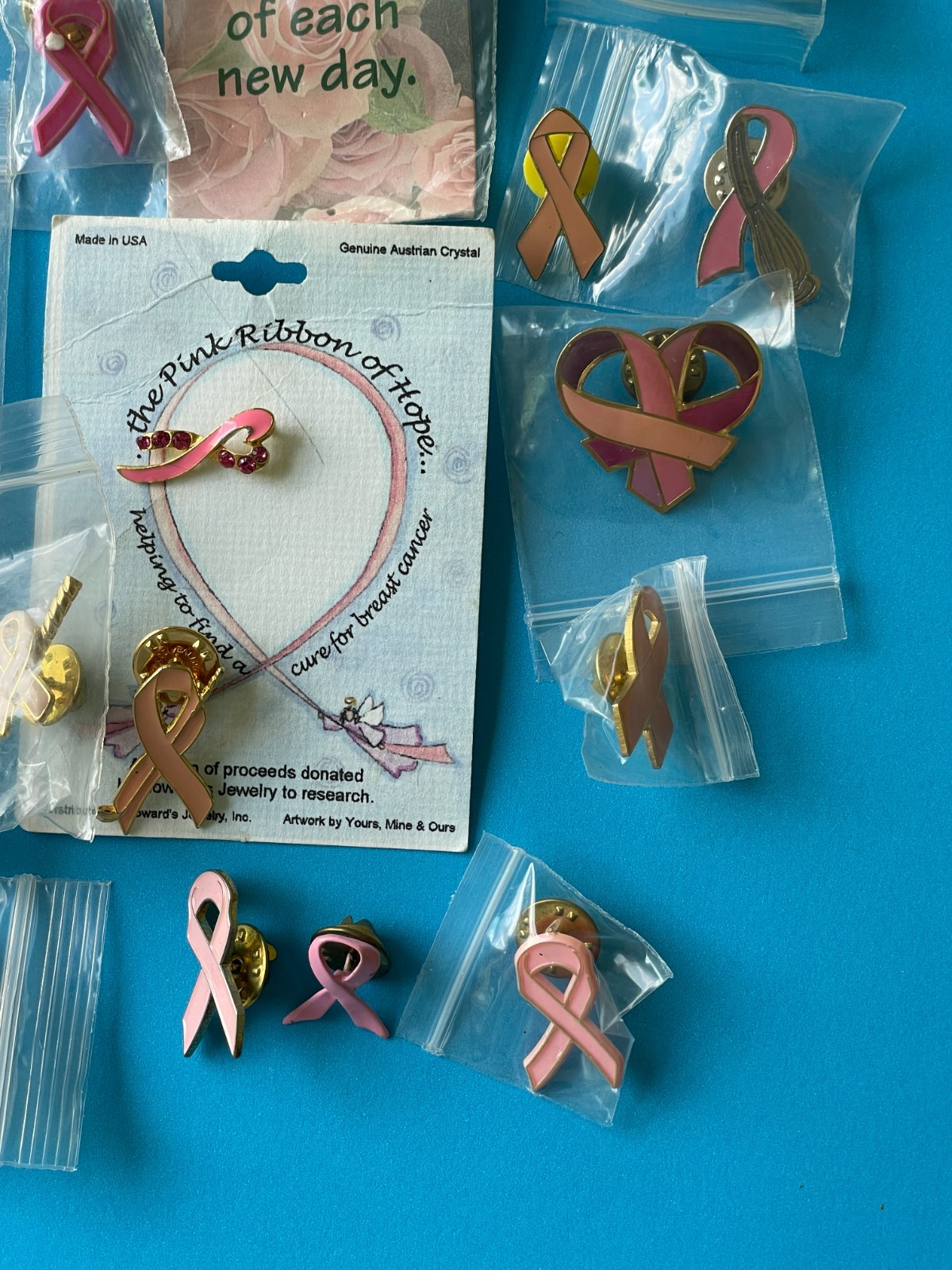More than 50 breast cancer awareness ribbon & pins ALL PINK some new